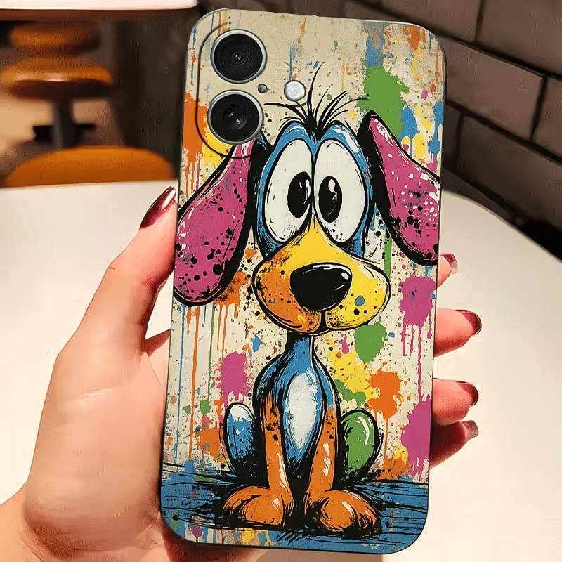 Apple Iphone 15 - Graffiti Colored Puppy TPU Phone Case