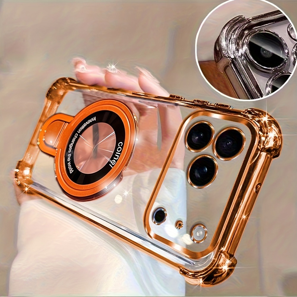 Ring Stand Case - Luxury Plating Phone Case for iPhone