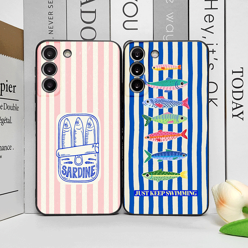 Cute Striped Pattern Sardines  - đánh giá và giá Phone Cases Funny