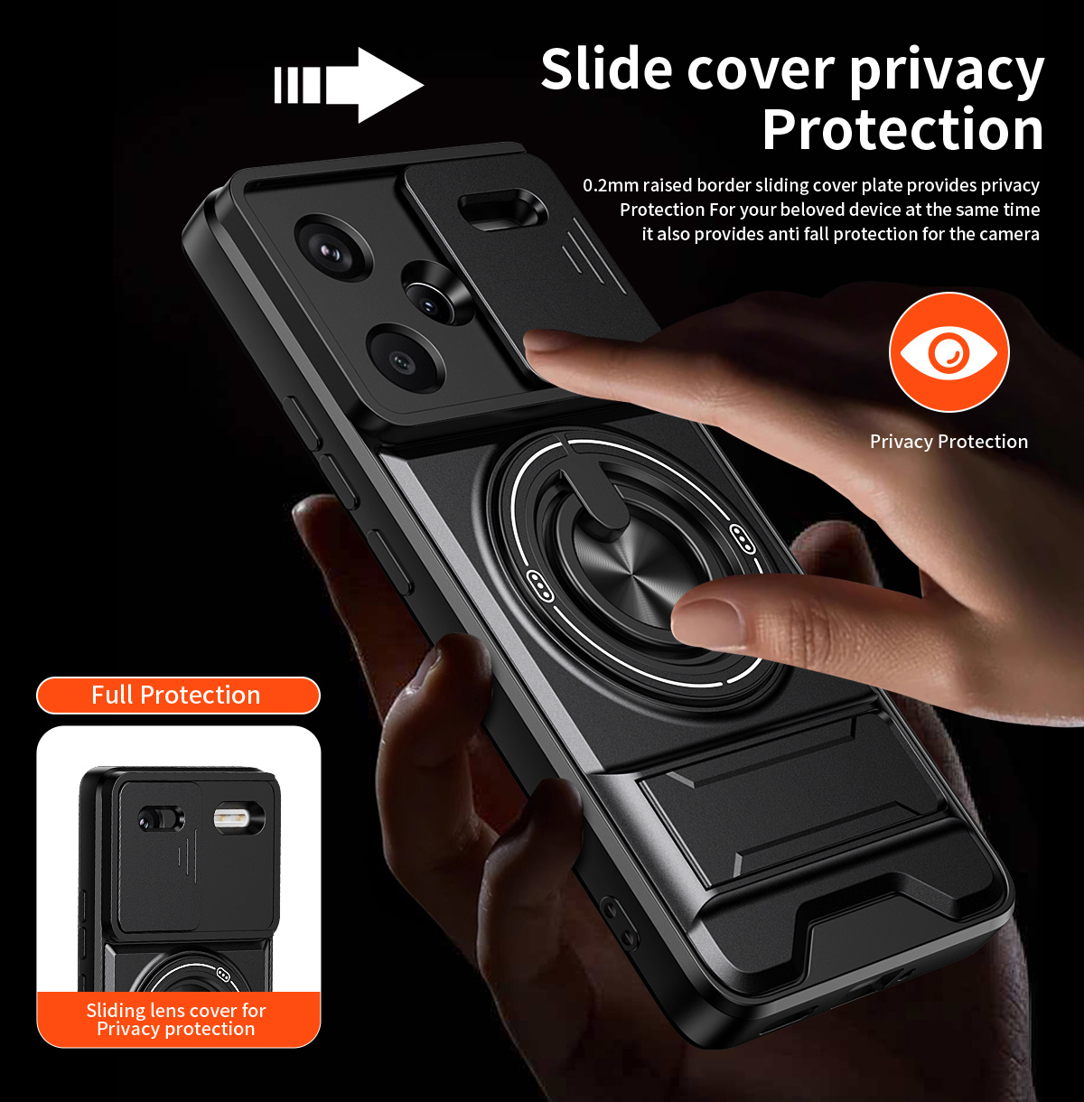 Lens Slide Camera Phone Case f - đánh giá và giá Ring Stand Case